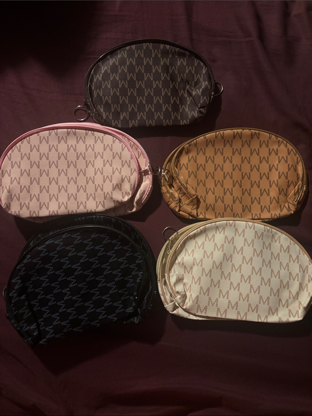 12 Women’s Monogram Cosmetic Pouch - Assorted Colors- Never Used